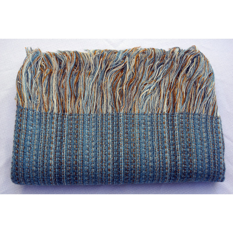 Hand Woven Throw Blanket, Blue