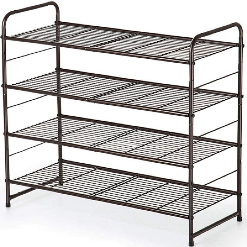 12 Pair Stackable Shoe Rack