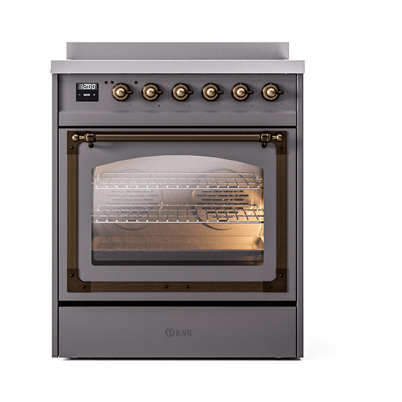ILVE Nostalgie II Noblesse 30 in Induction Range, Graphite Matte/Bronze