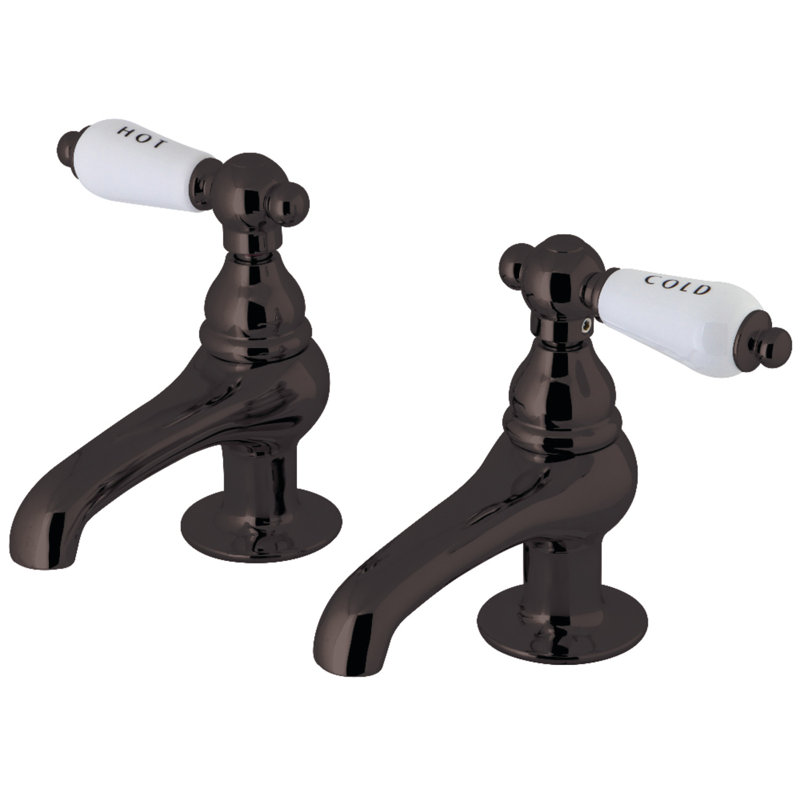 Kingston Brass Vintage Two-Handle Deck Mount Basin Tap Faucet, Oil Rubbed Bronze
