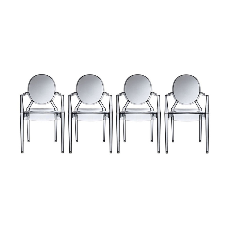 Amy 18'' H Stacking Armchair, Clear