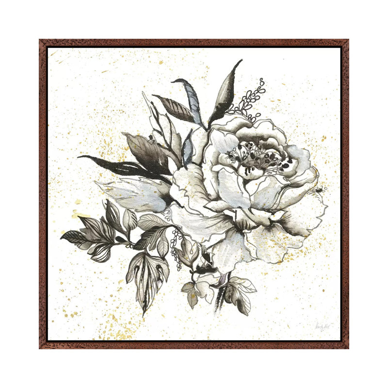 Elegance II by Kristy Rice - Print on Canvas, Classic Brown Wood Framed, 45.72cm H x 45.72cm W x 3.81cm D