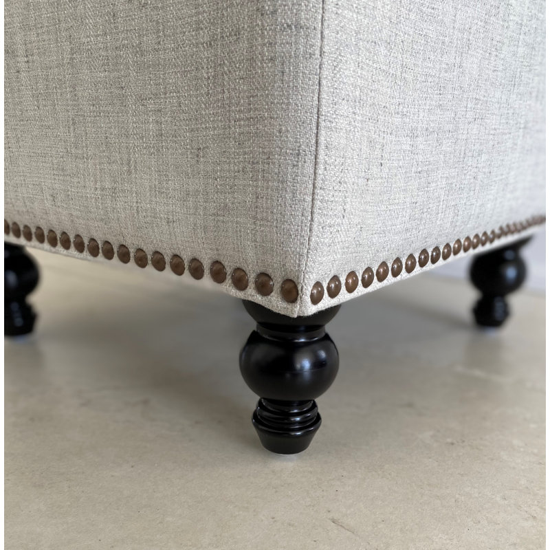SEAT4U Beckmann Cube Storage Ottoman, Ivory Polyester Blend