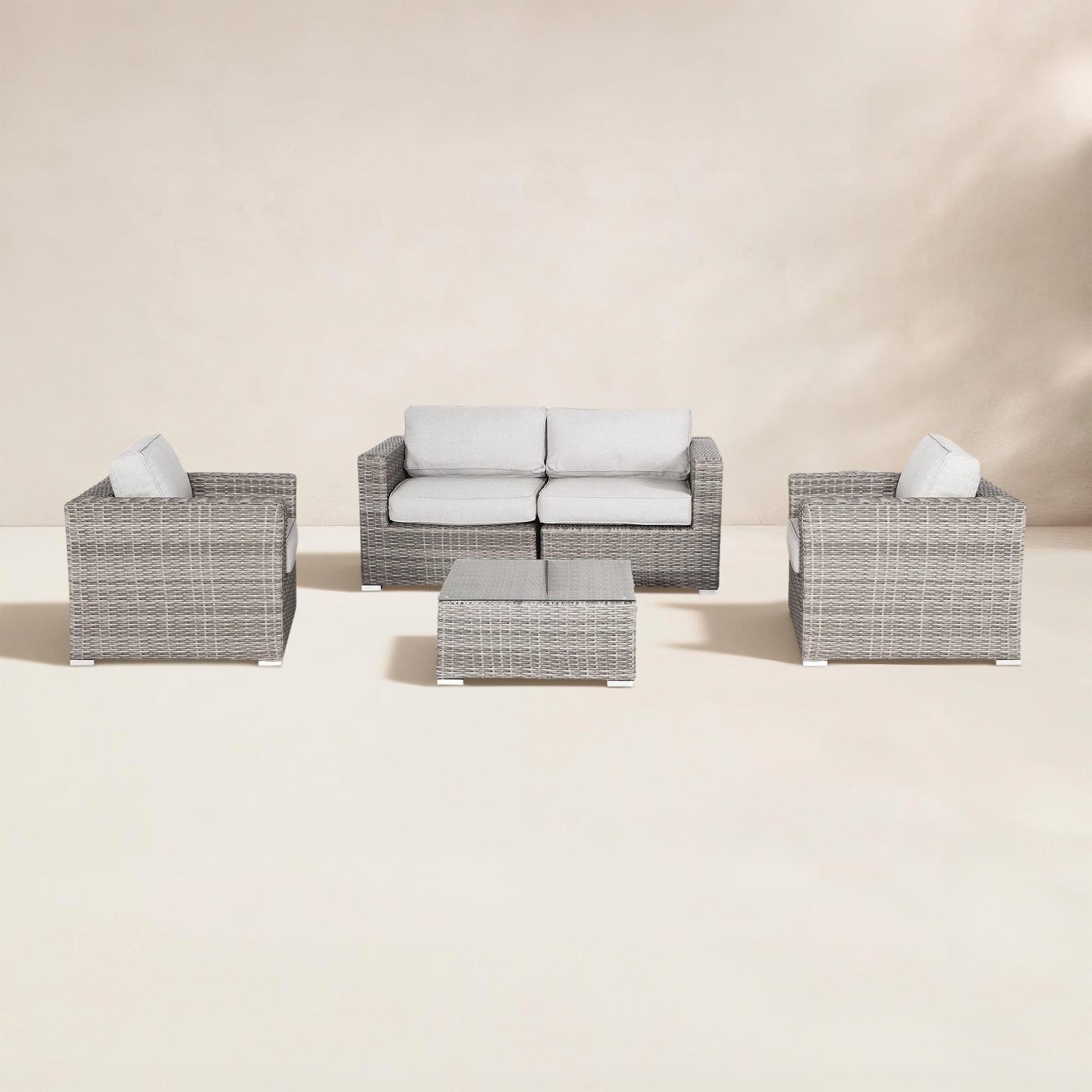 Estes 4-Person Sunbrella® Patio Seating Group, Olefin Gray Performance