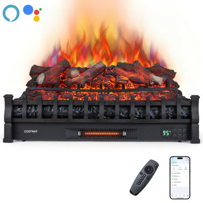 Ensemble de foyer à bois 30 "avec application et télécommande, 5 modes de flamme, minuterie 8H