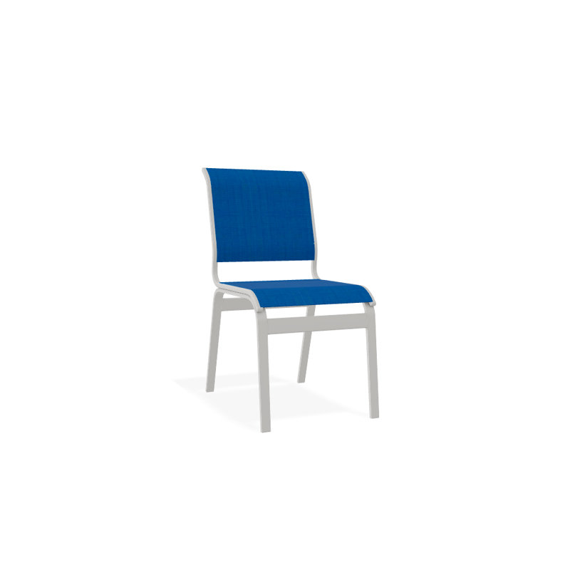 Chaise d'appoint de salle à manger Hiraku, Neige texturée, Bleu pacifique 28D