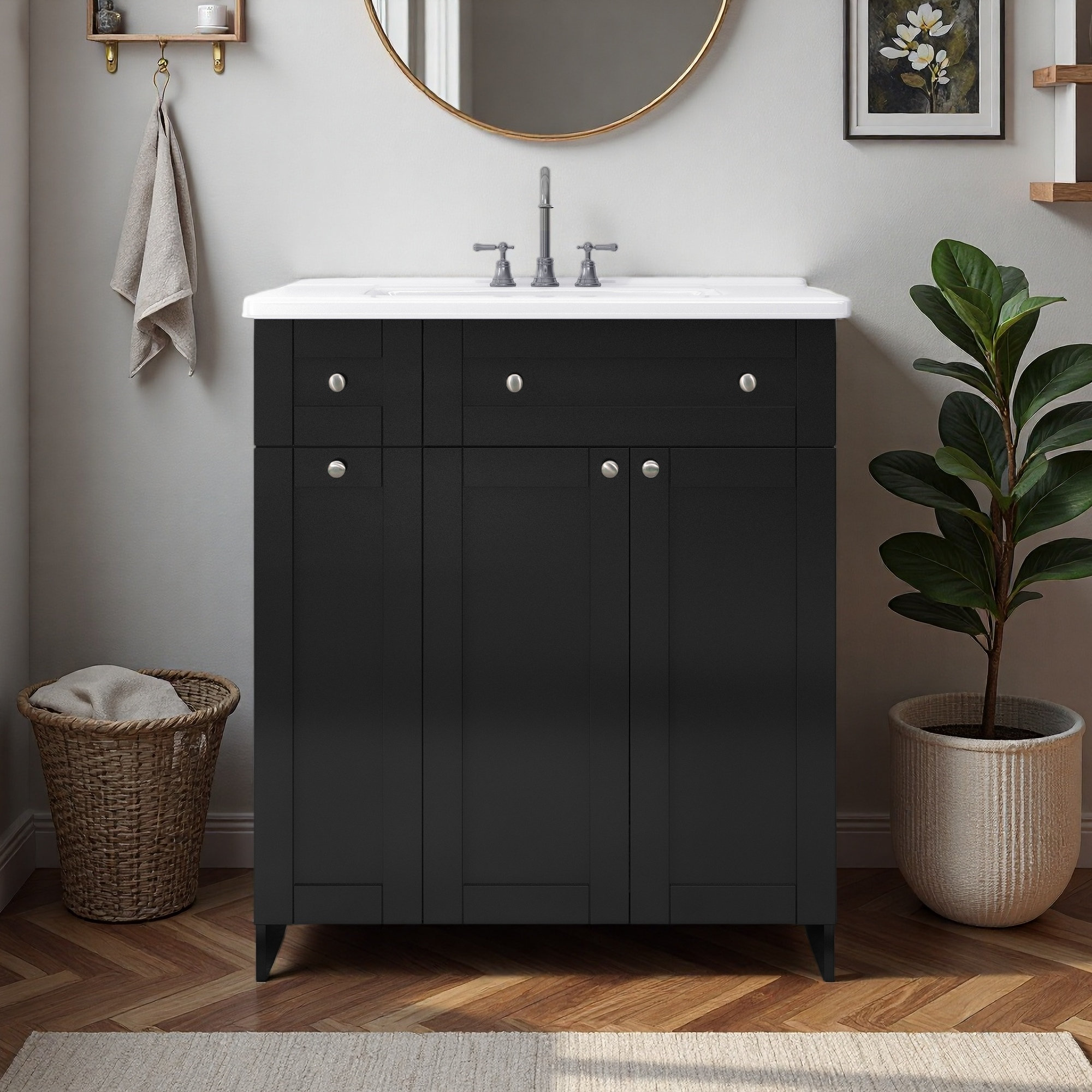 30 Inch Black Bathroom Vanity