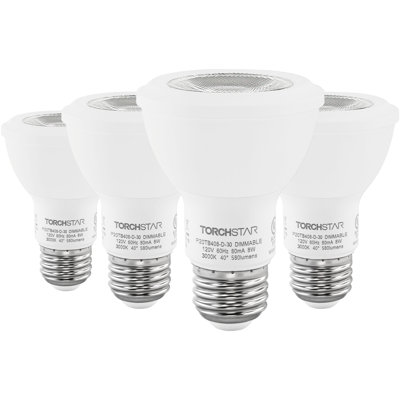 Ampoule DEL PAR20 8 W à intensité variable, 50 W éqv., Blanc chaud 3000 K, base E26