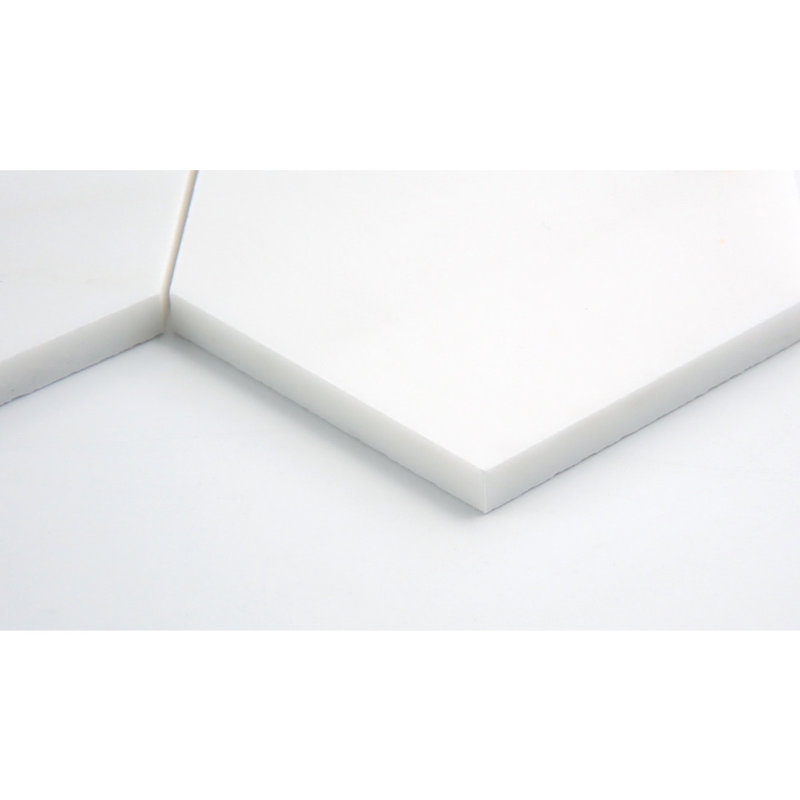 Intrigue™ 4" x 4" Porcelain Honeycomb Mosaic Wall & Floor Tile, White/Fawn