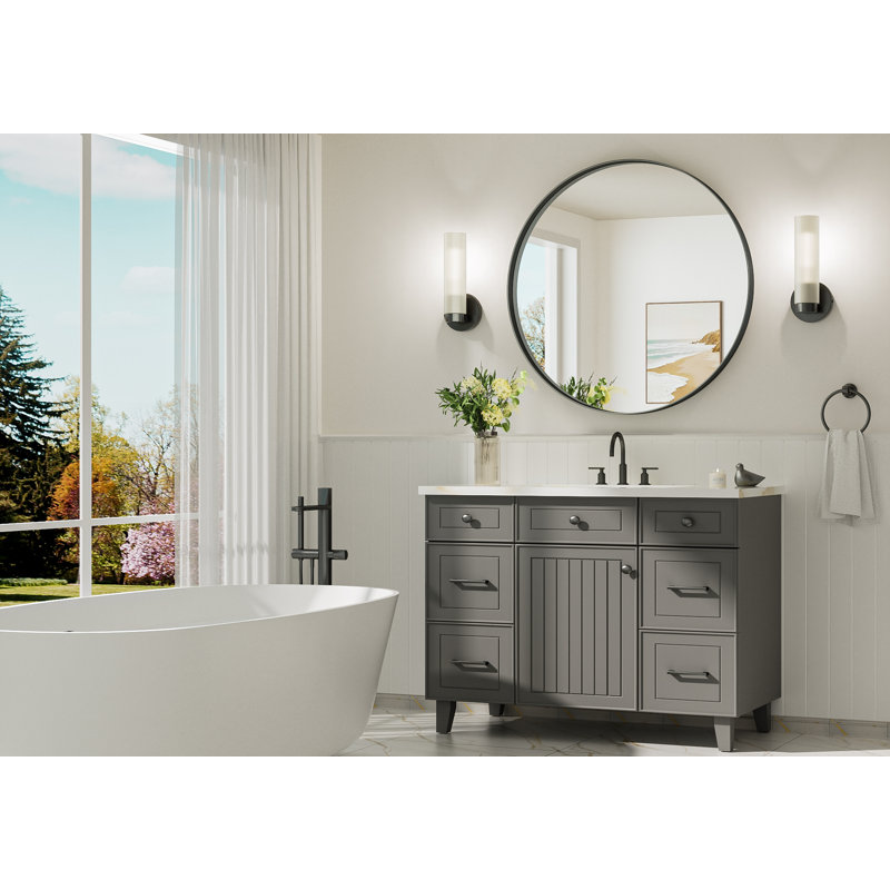 Miroir de salle de bain Valancia, 36 po x 36 po, Noir