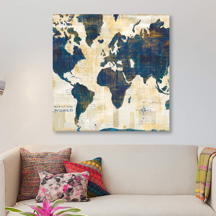 « square map collage square », impression sur toile, H 12 po x l 12 po x P 0,75 po, Toile tendue, Pas de tapis
