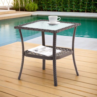 Table d'appoint d'extérieur carrée Crisette L 18 po x l 18 po