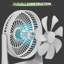 Bring Home Furniture Home Bedroom 8.5" USB Desktop Fan, Rechargeable Wall-Mounted Hanging Fan with LED Light, Speed Adjustable Air Cooler Fan with Hook