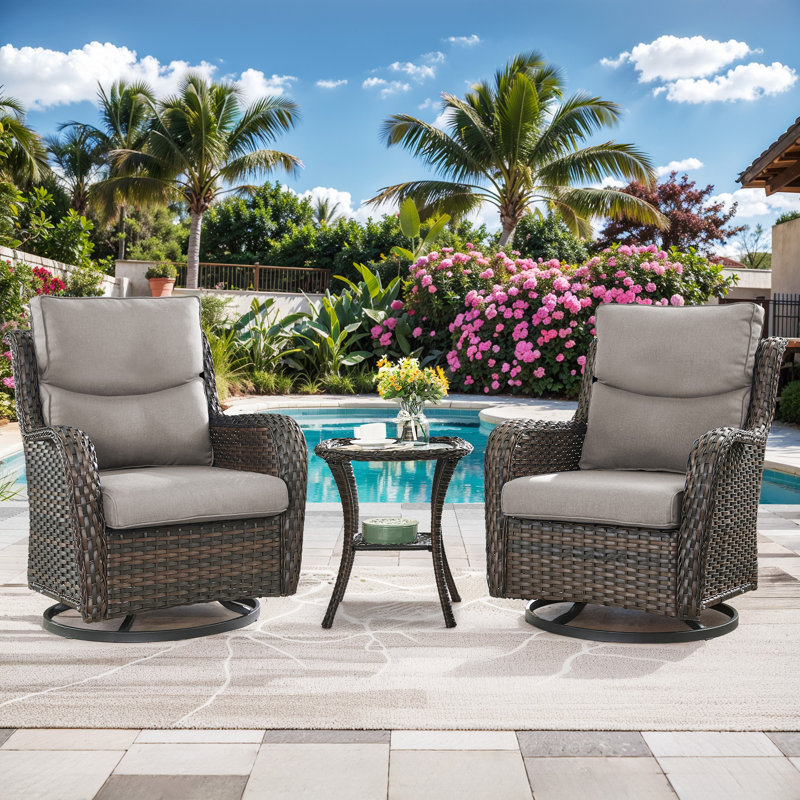 Ensemble de coussins pour chaise de patio en osier Carolina, 6, Gris