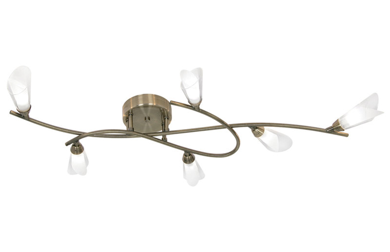 Sare Glass Semi Flush Mount, Antique Brass
