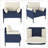 30" W Modern Fabric Upholstered Accent Chairs With Black Metal Legs-431278484