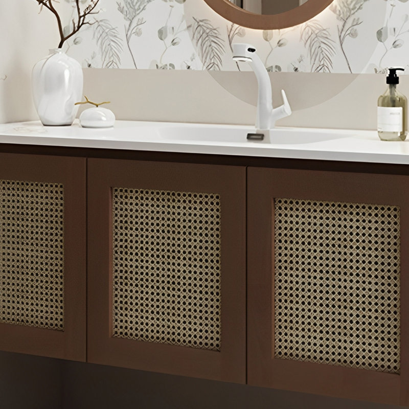Wabi-sabi middle ancient style bathroom cabinet