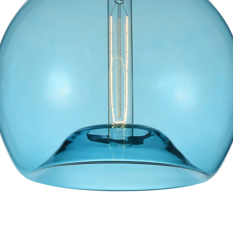 Luminaire suspendu moderne en verre 12 po pour îlot de cuisine, salle à manger, couloir - mini luminaire suspendu 1 lumière avec abat-jour en forme de bol - Compatible avec ampoule E26