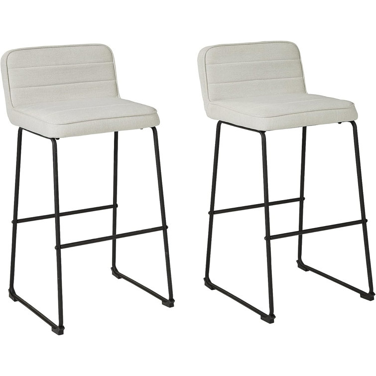 Nerison Pub 31.88'' Stool Set of 2 - Beige and Black