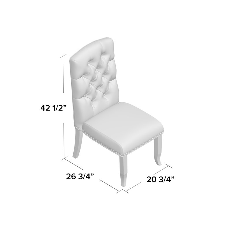 Wilfred Tufted Dining Chair, Ivory