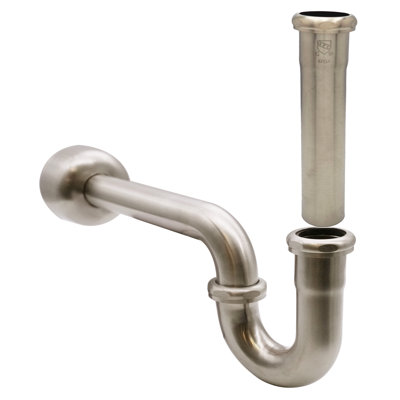 Siphon en P de 1-1 / 4 po en laiton avec tube d'extension à joint coulissant de 8 po