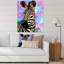 Portrait sur un zèbre sur fond rose et bleu - Peinture sur toile-67325660-67325671