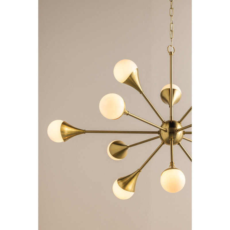 Ariana 12-Light Chandelier, Laiton vieilli