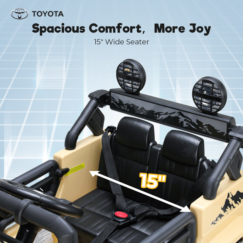 12 Volt Toyota FJ Cruiser Battery Powered Ride on Toy Car All-Terrain Vehicles with Remote Control, Beige