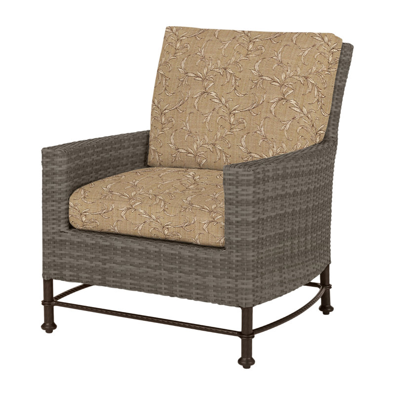 Alexee Woven Lounge Chair Frame with Cushions, Cast Ash Sunbrella® Plainweave, Ash II, Mink