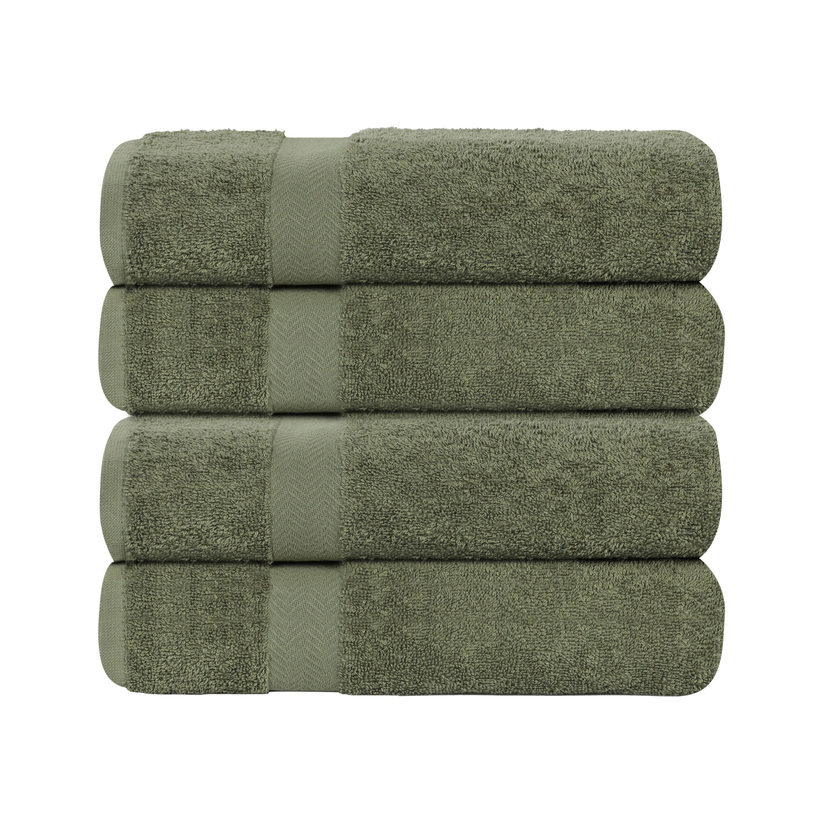 Quick-Drying Cotton Washcloth, Forest Green, 4 Pieces Towel Set