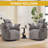 Round Swivel Recliner with Adjustable Headrest, Power & Manual Options-2038766917-2038766912