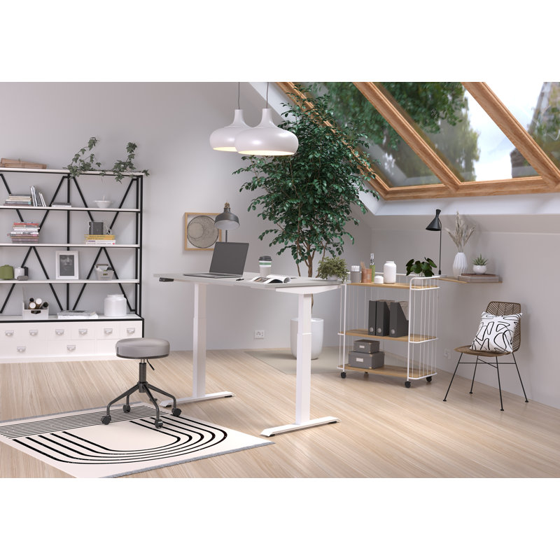 Vika Height Adjustable Cubicle, 120cm H x 120cm W x 80cm D, Cashmere/White