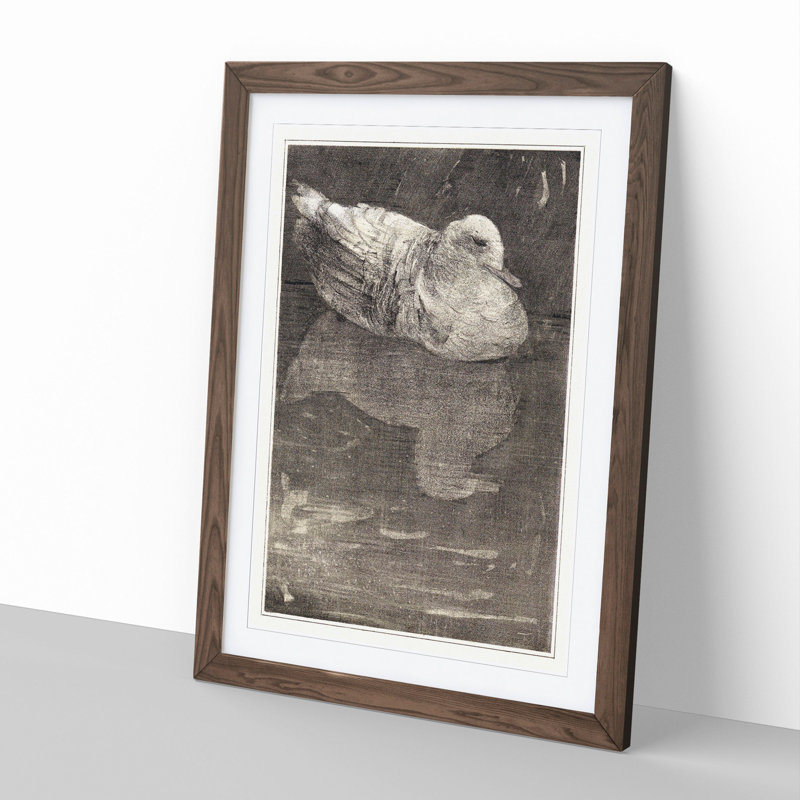 Floating Duck by Theo Van Hoytema - Framed Print, Walnut Framed, 48cm H x 36cm W x 2cm D