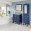 Minnich Meuble-lavabo simple bleu avec comptoir en quartz de Carrare et lavabo encastré en porcelaine