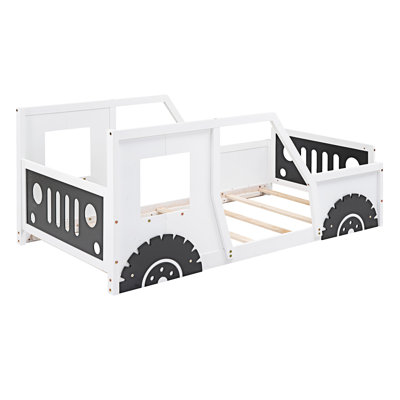 Classic Car-Shaped Platform Bed With Wheels