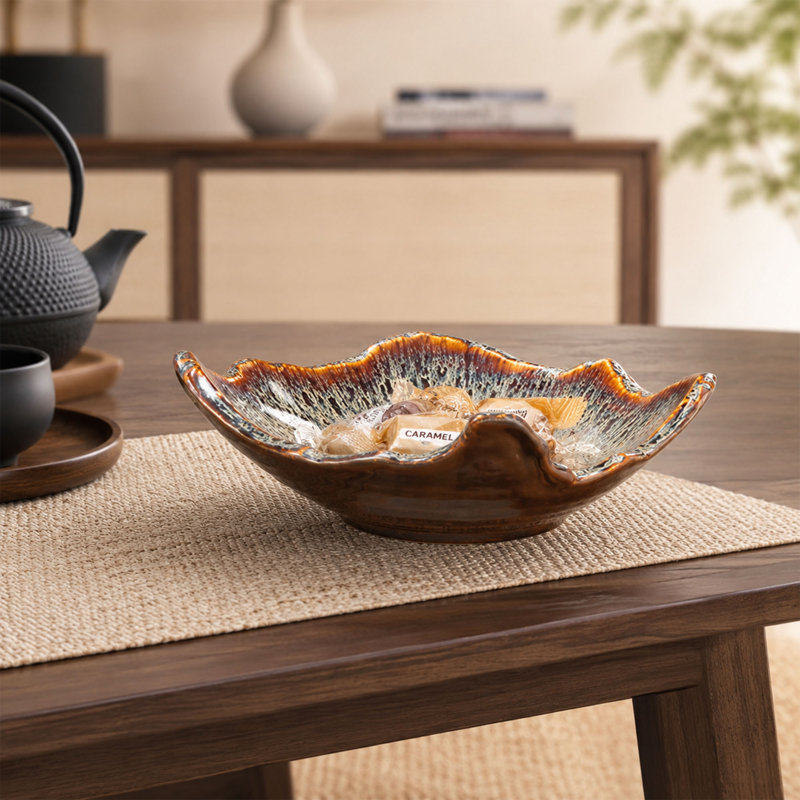 Bol décoratif en céramique à glaçure réactive de 20 cm