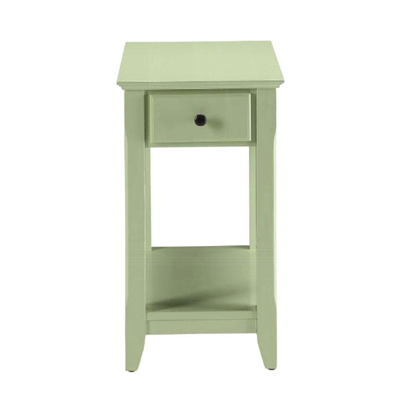 Table d'appoint rectangulaire, colorée, un tiroir et une tablette pour une fonction de rangement ouvert, espaces de vie principaux adaptés, style Kd, empreinte mince, largeur de 22 po, profondeur de 13 po, hauteur de 23 po, table de bout avec