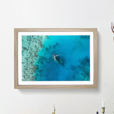 Shipwreck in the Maldives - Picture Frame Graphic Art Print