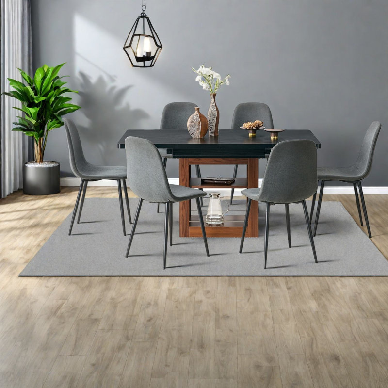Ensemble de table de salle à manger extensible moderne, en bois et en métal, pour la maison et la cuisine
