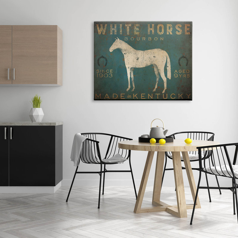 «White Horse Bourbon Vintage Sign» par Ryan Fowler, impression sur toile tendue, H 36 po x l 48 po x P 1,5 po