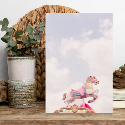 Dreamy Carousel Horse Whimsical Contemporary Horse Architecture Wall Art Print