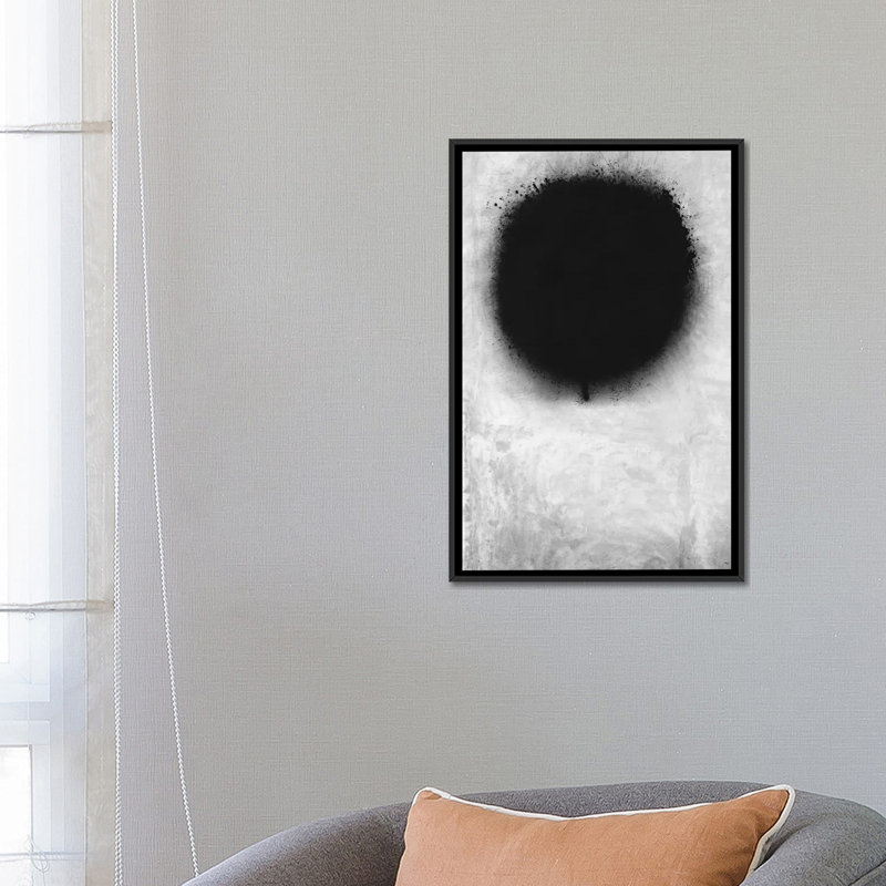 Albree Modern a NEGative Sun, impression sur toile, H 26 po x l 18 po x P 1,5 po, Toile avec cadre flottant noir