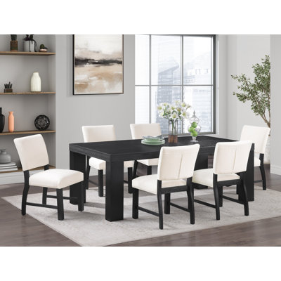 Taylor Contemporary Dark Wood Dining Set by Lark Manor