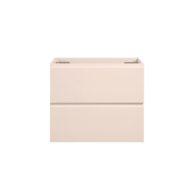 Meuble-lavabo mural SANS lavabo, avec deux tiroirs, pré-assemblé, Blanc