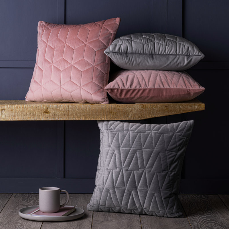 Lukes Geometric Square Cushion Cover, Pink