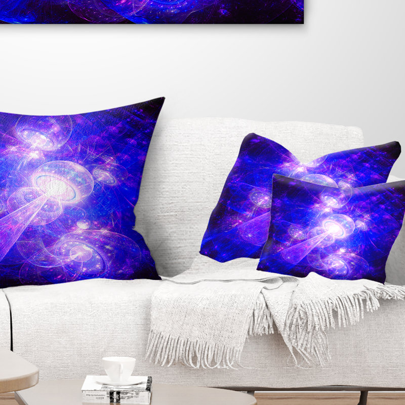 Thème Fractal Space - Coussin imprimé abstrait, Rose