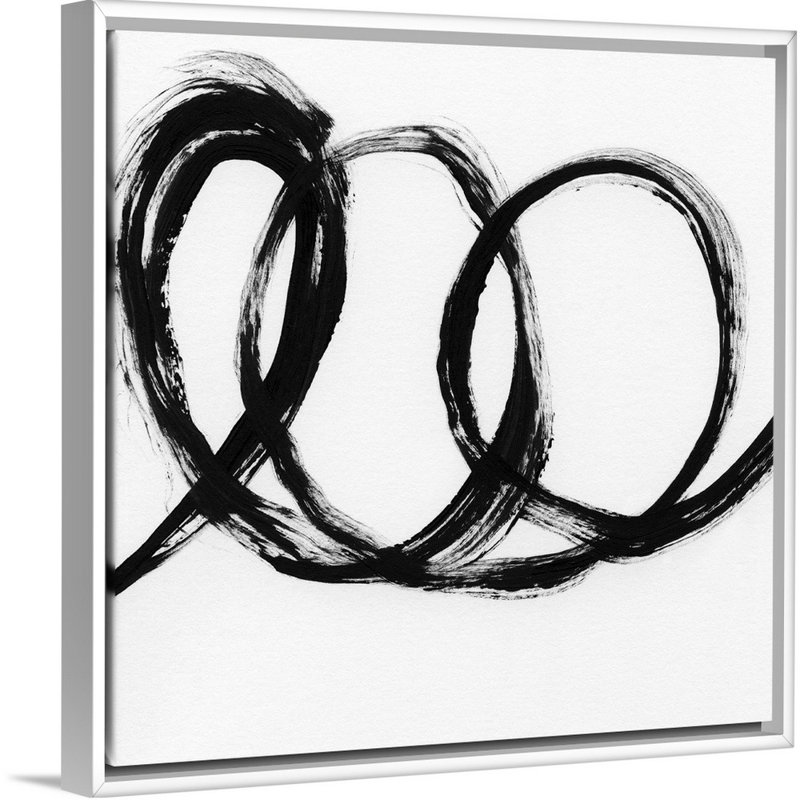 Gestural Marks III - reproduction d'art sur toile, H 31,7 po x l 31,7 po x P 1,75 po, Cadre flottant blanc