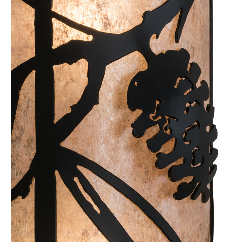 Applique murale encastrée 2 lumières Whispering Pines, Noir, H 14,5 po x l 10 po x P 5 po