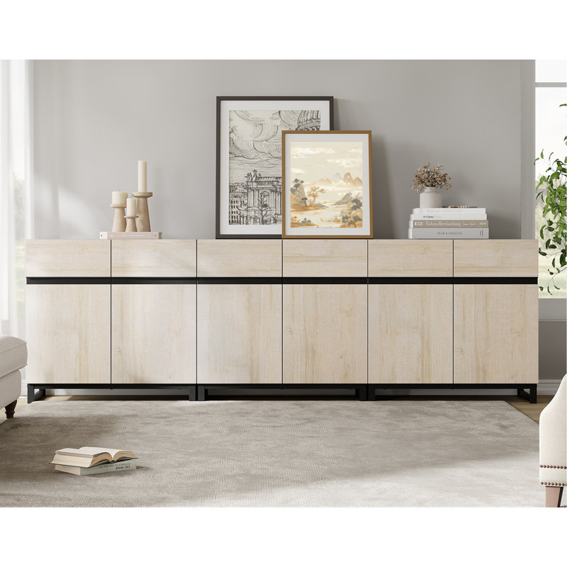 Armoire d'appoint moderne 3-en-1 avec tablettes - Armoire de rangement pour le salon, le couloir, le vestibule, Beige