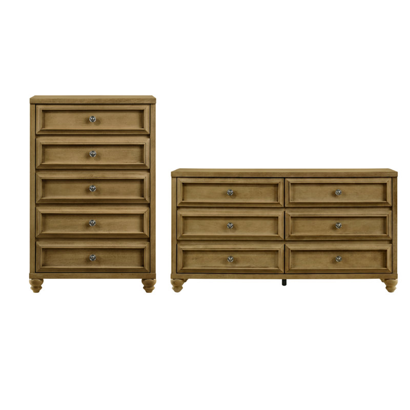 Ensemble de chambre à coucher 2 pièces Caskey, Antique Oak